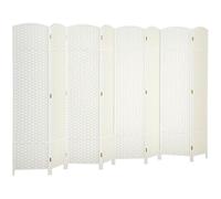 HOMCOM Paravent pliable en bois de pin - 8 pièces - 320 x 170 cm - Paravent brise-vue - Paravent pour chambre à coucher et salon - Blanc