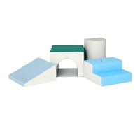 HOMCOM Parcours motricité bébé 4PCS, Module motricité bébé en Mousse EPE avec Housse en revêtement synthétique, Blocs Mousse de Construction, Jouets éducatifs Enfants d'âge préscolaire, Multicolore