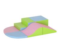 HOMCOM Parcours motricité bébé 6PCS, module motricité bébé en mousse EPE avec housse en revêtement synthétique, blocs mousse de construction, jouets éducatifs enfants d'âge préscolaire, multicolore Co