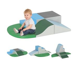 HOMCOM Parcours motricité bébé 6PCS, Module motricité bébé en Mousse EPE avec Housse en revêtement synthétique, Blocs Mousse de Construction, Jouets éducatifs Enfants d'âge préscolaire, Multicolore