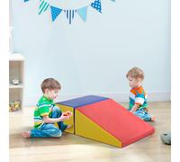 HOMCOM Parcours motricité bébé jouets d'escalade modulable 2 briques géantes en mousse 50 x 50 x 25 cm multicolore