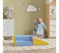 HOMCOM Parcours motricité bébé jouets d'escalade modulable 2 briques géantes en mousse 50 x 50 x 25 cm multicolore