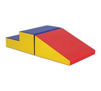 HOMCOM Parcours motricité bébé modulable, jouets d'escalade, mousse blocs de construction jouets éducatifs, 2 briques géantes en mousse, pour enfants 12 à 36 mois, multicolore Transformez un coin en a