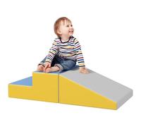 HOMCOM Parcours motricité bébé modulable, Jouets d'escalade, Mousse Blocs de Construction Jouets éducatifs, 2 Briques géantes en Mousse, pour Enfants 12 à 36 Mois, Multicolore