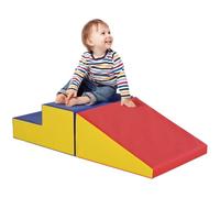 HOMCOM Parcours Motricité Bébé Modulable Jouets d'escalade Multicolore | Mousse Blocs de Construction Jouets Éducatifs, 2 Briques Géantes en Mousse, pour Enfants 12 à 36 Mois