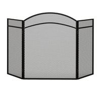 HOMCOM Pare-feu cheminée Pliable 3 Panneaux, Pare-étincelles cheminée, Grille de Protection cheminée en Maille avec Motif en en Chevron, 96l x 1P x 60H cm, métal, Noir
