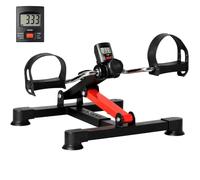 HOMCOM Pédalier d'Appartement Résistance Réglable Écran LCD Acier Noir | Mini Vélo d'Appartement, Hauteur Largeur Ajustables, Bras Jambes Entraîner