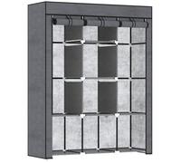 HOMCOM Armoire penderie Multi-Rangement - dim. 125L x 43l x 162,5H cm - Acier Noir Non tissé Gris