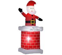 HOMCOM - Père Noël gonflable - Polyester - 80x70x210cm - Rouge