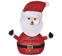 Eclairage et jeux de lumière Homcom Père Noël Lumineux LED 51H cm - décoration de Noël LED - décoration Lumineuse de Noël - 30 LEDs 3 Clignotantes - Blanc Froid