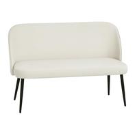 HOMCOM Petit canapé 2 Places 127 cm Velours Beige