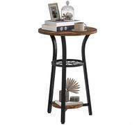 HOMCOM Petite table d'appoint ronde pour espace étroit Brun rustique
