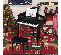 HOMCOM Piano à queue enfant en bois 30 touches - tabouret et pupitre inlus - MDF noir