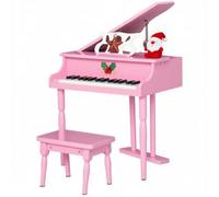 HOMCOM Piano à queue électronique 30 touches tabouret de piano et pupitre inlus panneaux de peuplier 52 x 50 x 49 cm rose