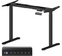 HOMCOM Piétement de bureau réglable en hauteur Électrique avec 2 moteurs & fonction mémoire Largeur réglable Piétement de table pouvant supporter jusqu'à 100KG avec moins de bruit, anti-collision Noir