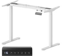 HOMCOM Piétement de bureau réglable en hauteur Électrique avec 2 moteurs & fonction mémoire Largeur réglable Piétement de table pouvant supporter jusqu'à 100KG avec moins de bruit, anti-collision Blan
