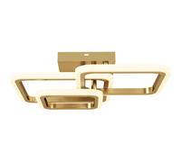 HOMCOM Plafonnier LED 40W 4300 lm 3500K/4500K/6000K Plafonnier 3 anneaux carrés, 48 x 46 x 13 cm, Doré