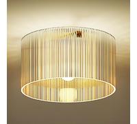 HOMCOM Plafonnier LED 40W luminaire plafonnier E27 à montage semi-affleurant lampe de plafond moderne pour salon, couloir, salle à manger, cuisine, transparent