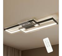 HOMCOM Plafonnier LED Rectangle 43W Luminaire Plafonnier 3000-6000K Noir | 4600LM, Moderne Lampe de Plafond, Intensité Variable, Télécommande ou Interrupteur Mural, pour Chambre Salon Bureau