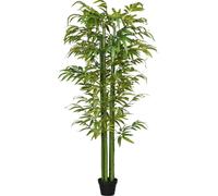 HOMCOM Plante artificielle, 180 cm Plante artificielle, Bambou artificiel, Arbre artificiel avec cache-pot, Plante d'intérieur comme une vraie, pour salon, chambre, vert