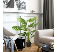 HOMCOM Plante artificielle arbre artificiel monstera deliciosa avec pot inclus hauteur 120 cm intérieure vert