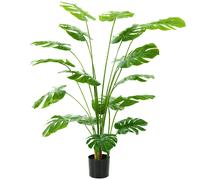 HOMCOM Plante artificielle arbre artificiel monstera deliciosa avec pot inclus hauteur 150 cm intérieure vert