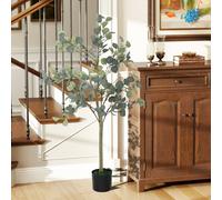HOMCOM Plante artificielle, arbre artificiel, réaliste, pot en ciment, sans entretien, vert