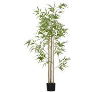 HomCom Plante artificielle Bambou 180 cm – Avec pot – Très réaliste – Décoration intérieure