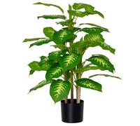 HOMCOM - Plante Artificielle Calathea - PE - 17x17x95cm - Vert