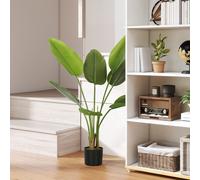 HOMCOM Plante artificielle intérieure 109 cm, arbre artificiel avec pot en plastique et terreau floqué, vert