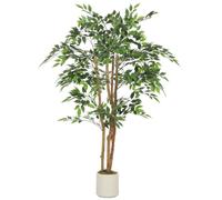 HOMCOM Plante Artificielle intérieure 150 cm Banian Arbre Artificiel Vert