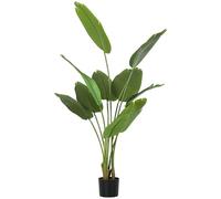 HOMCOM Plante Artificielle intérieure 160 cm bananiers Arbre Artificiel avec Pot en Plastique et terreau floqué, Fausse Plante Vert décoration pour Maison, Bureau, Salon, Chambre