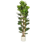 HOMCOM Plante Artificielle Intérieure 180 cm 91 Feuilles Vert