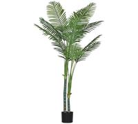 HOMCOM Plante Artificielle intérieure 180 cm, Palmier Areca Arbre Artificiel avec Pot en Plastique et Flocage, 14 Feuilles en PE, Fausse Plante Vert décoration pour Maison, Bureau, Salon, Chambre