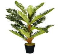 HOMCOM Plante Artificielle Palmier 85 cm 18 Grandes Feuilles Pot Inclus | Grand Réalisme