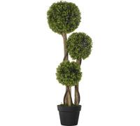 HOMCOM Plante artificielle, plante artificielle, buis de 90 cm dans pot de fleurs, arbre artificiel avec protection UV, plante d'intérieur pour salon, balcon, vert clair