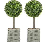 HOMCOM-Plante artificielle-plastique, ciment-Ø15 x 50H cm-Vert