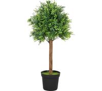 HOMCOM-Plante artificielle-plastique, ciment-Ø20 x 90H cm-Vert