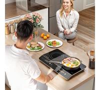 HOMCOM Plaque à induction double portable 3500 W 10 températures 8 puissances minuterie écran LED verrouillage enfant noir