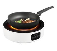 HOMCOM Plaque de cuisson et de barbecue 2 en 1 céramique, 2000 W, 4 niveaux puissance, chauffage infrarouge, blanc