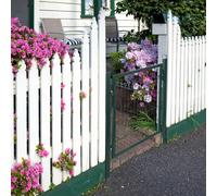 HOMCOM Portail de Jardin Portillon Porte de Jardin Porte de Cour en Acier Poignée Serrure et Clés 97 x 150 cm Vert