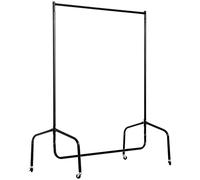 HOMCOM Portant à Vêtements avec Roulettes Tringle a Vêtement solide Charge 140 Kg 150 x 60 x 170 cm Porte-Manteau en acier noir