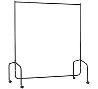 HOMCOM Portant à Vêtements avec Roulettes Tringle a Vêtement solide Charge 140 Kg 150 x 60 x 170 cm Porte-Manteau en acier noir