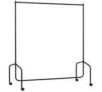 HOMCOM Portant à Vêtements avec Roulettes Tringle a Vêtement solide Charge 140 Kg 150 x 60 x 170 cm Porte-Manteau en acier noir