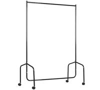 HOMCOM Portant à Vêtements Roulettes 140 Kg 120 x 60 x 170 cm Acier Noir
