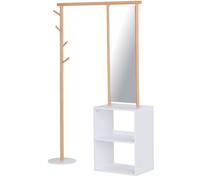 HOMCOM - portant - Bois - 100x34x164cm - Blanc