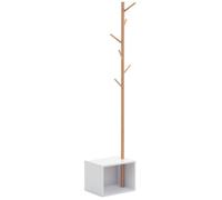 HOMCOM - portant - Bois - 40x30x180cm - Blanc