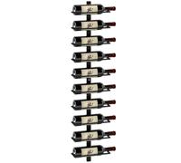 HOMCOM Porte Bouteille Mural à 10 Niveaux Acier pour 10 Bouteilles Noir