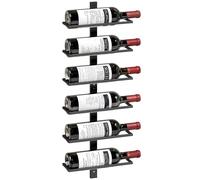 HOMCOM Porte Bouteille Mural à 6 Niveaux Acier pour 6 Bouteilles Noir
