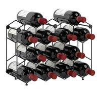 HOMCOM Porte-Bouteilles pour 13 Bouteilles alvéolé 43x15,5x31 cm Noir